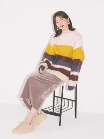 [emmi atelier] I라인 벨로아 스커트