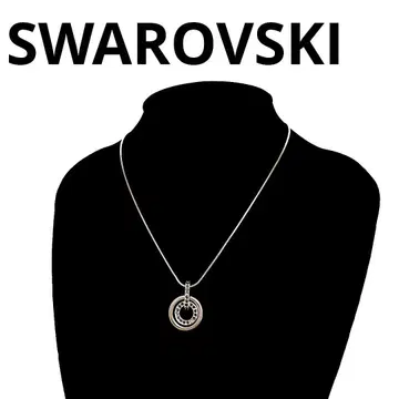 SWAROVSKI 스와로브스키 목걸이 서클 실버 블랙 하자품
