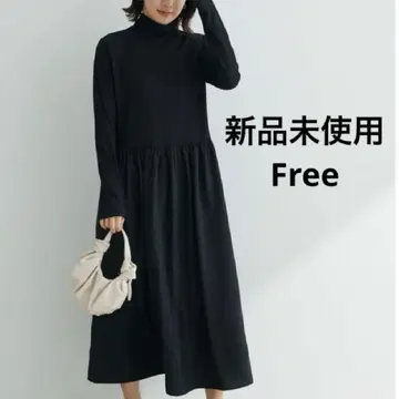블랙 긴팔 티셔츠 원피스 프리 사이즈