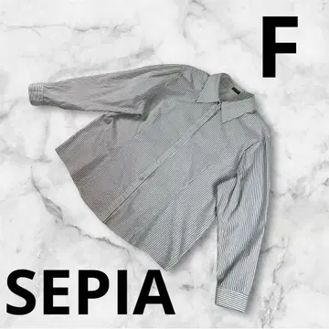 [ SEPIA ] 여성용 스트라이프 셔츠 F 화이트 x 블랙