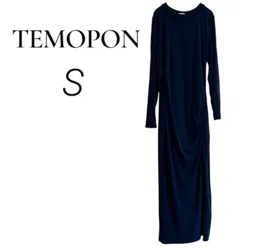 [해외 구제 의류] TEMOPON (S) 네이비 슬릿 드레이프 원피스