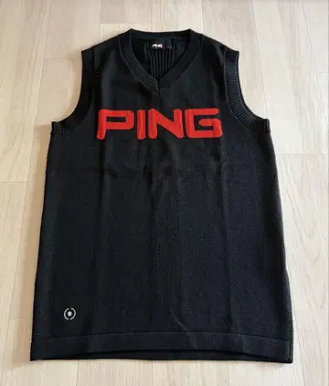 핑 PING 울 혼방 V넥 빅 로고 여성용 베스트 사이즈 M
