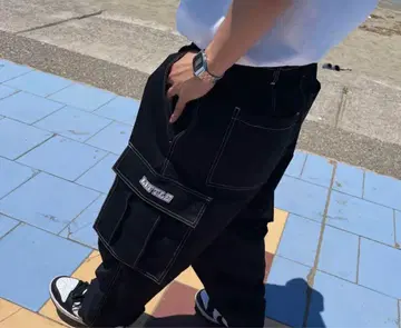 카고 팬츠 블랙