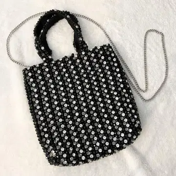 ZARA 비즈 장식 블랙 숄더백 2way 비쥬 비즈 백