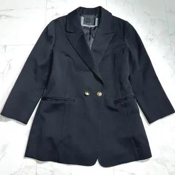 루소크 골드 버튼 블레이저 백 오픈 블랙 38