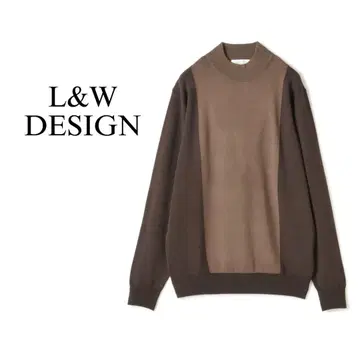 L&W DESIGN 바이컬러 니트 하이넥 절개 니트 AOKI