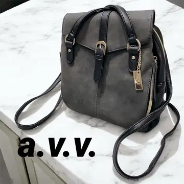 [ 컨디션 최상 ] a.v.v. 2way 인조 가죽 스웨이드 숄더백 백팩