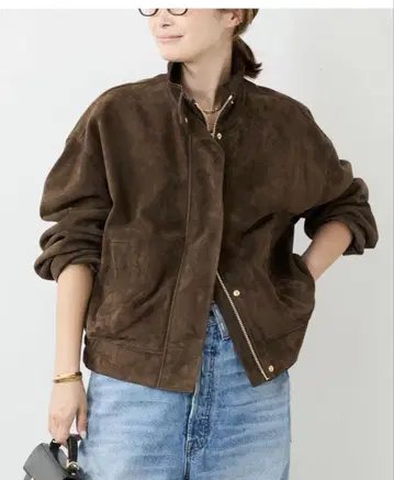새상품 Deuxieme Classe Suede Cropped 블루종