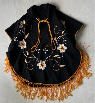 울 판초 자수 빈티지 여성용