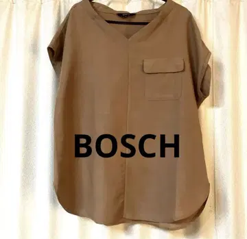 BOSCH 브라운 반팔 블라우스 보쉬 라운드컷