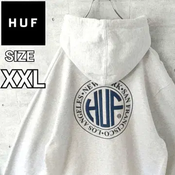[ 하프 ] HUF 서클 로고 맨투맨 후드티 그레이 XXL