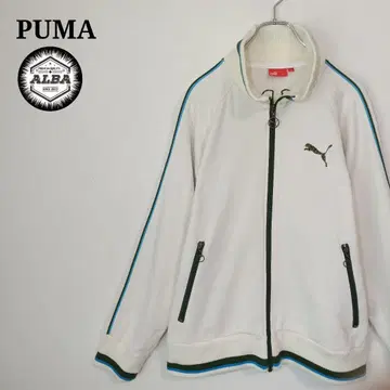 PUMA 푸마 트랙 자켓 저지 화이트 그린 L