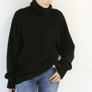 명품 두지엠 클라세 미들 게이지 터틀 니트 블랙