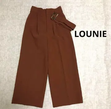 LOUNIE 벨트 크롭 와이드 팬츠