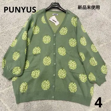 미사용 새상품 PUNYUS 멜론 패턴 롱 니트 가디건 와타나베 나오미
