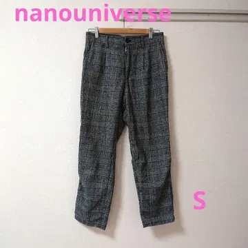 nanouniverse 체크 무늬 와이드 팬츠 캐주얼