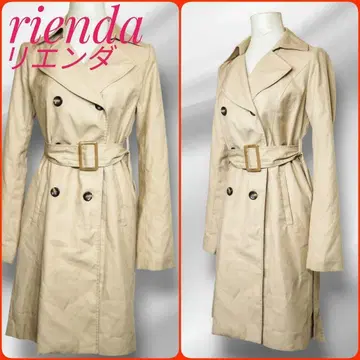 새상품급 rienda 리엔다 베이지 센터 벨트 트렌치코트 M
