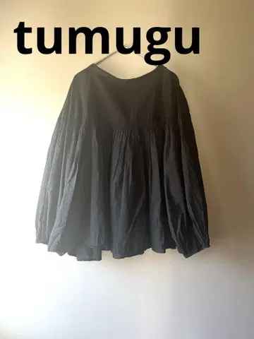 tumugu 볼륨 슬리브 긴팔 티셔츠 블랙