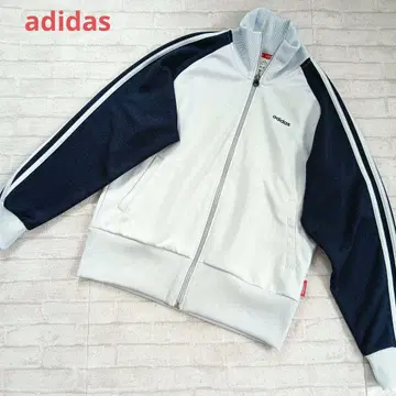 adidas 트랙 자켓 라이트 블루 x 네이비 M