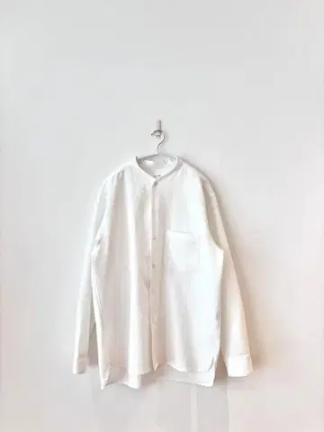 ABAHOUSE 변형 옷깃 샴브레이 트윌 칼라리스 셔츠 밴드 카라