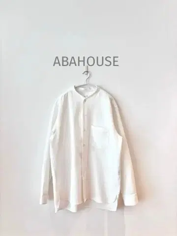 ABAHOUSE 변형 옷깃 샴브레이 트윌 칼라리스 셔츠 밴드 카라