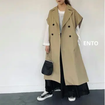 새상품급 ENTO 자켓 트렌치코트 베이지 프리 사이즈