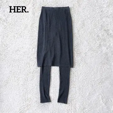 HER. 하 24년제 니트 스커트 x 팬츠 코튼 리브 앙셰느망
