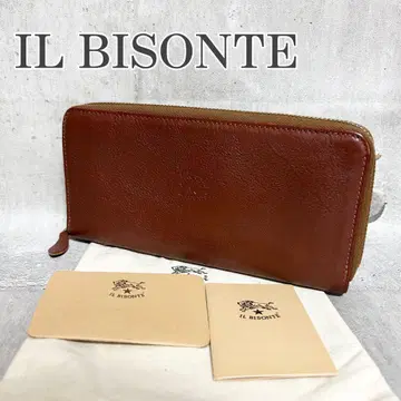 [ 새상품급 ] IL BISONTE 일비종떼 라운드 지퍼 장지갑