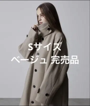 [ 새상품급 ] CLEL 테크 멜톤 루즈 스텐카라 코트 베이지