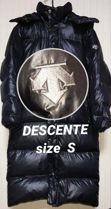 DESCENTE 데상트 롱 다운 코트 블랙 size S