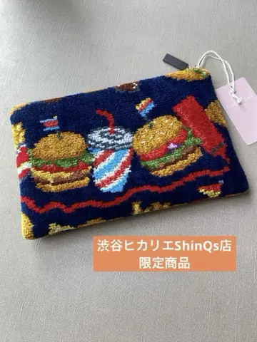 러브리 바이 페이 버거샵 시부야 히카리에 한정판 플랫 파우치 S