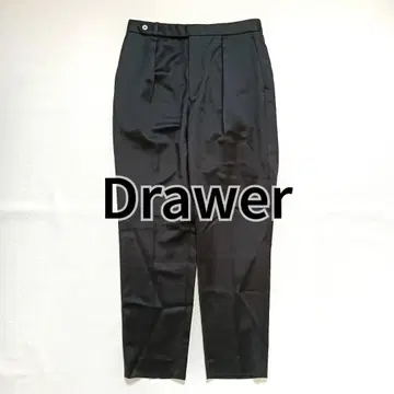 새상품급 드로어 빅 사이즈 Drawer 울 모헤어 새틴 턱 팬츠 블랙