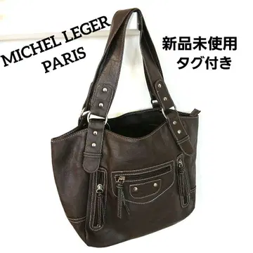 택 포함 새상품 MICHEL LEGER 다크 브라운 핸드백