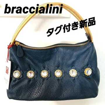 택 포함 새상품 브라찰리니 braccialini 네이비 핸드백