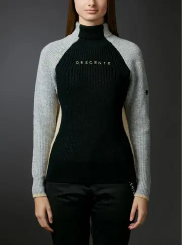 DESCENTE 아크릴울 로고 터틀 스웨터 한정품