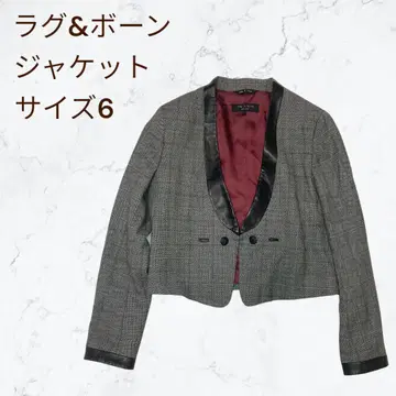 rag&bone 러그&본 체크 그레이 가죽 블랙 자켓