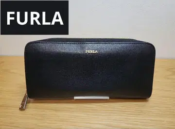 훌라 장지갑 라운드 지퍼 여성용 FURLA 가죽 블랙