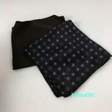 블랙 원단 패턴 브랜드 손수건 2장 세트 여성용 잡화