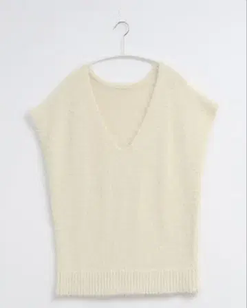 for/c 샤기 V넥 니트 베스트 아이보리 size:L