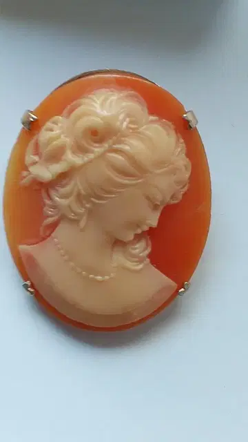 카메오 CAMEO 브로치 빈티지 새상품급 (케이스 포함).