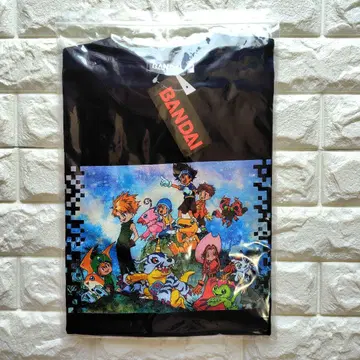 디지몬 어드벤처 디지몬 T셔츠 BANDAI 블랙 L 새상품 레어