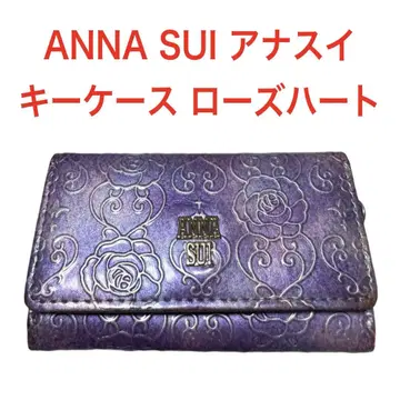ANNA SUI 안나수이 키케이스 로즈 하트 소가죽 엠보싱