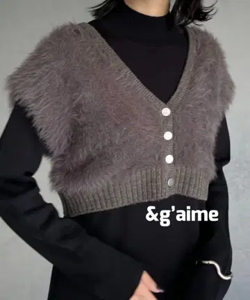 &g'aime 앙제무 2way 샤기 숏 니트 베스트