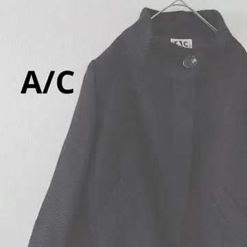 a0211 [ 에이씨 디자인 ] 블랙 코트 히요쿠 버튼 하이넥 귀여운