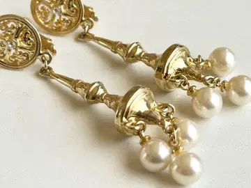 미사용 롱 골드 고급 샹들리에 같은 vintage 귀찌