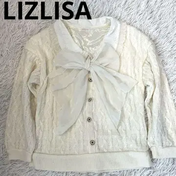 LIZLISA 빅 리본 보타이 프릴 니트 풀오버 y2k
