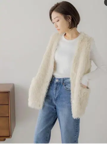 리그림 퍼 베스트 아이보리