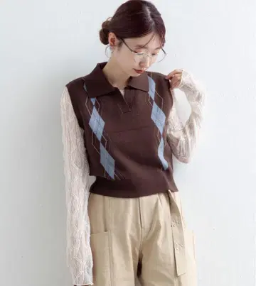 Kastane 카스타네 아가일 무늬 니트 베스트