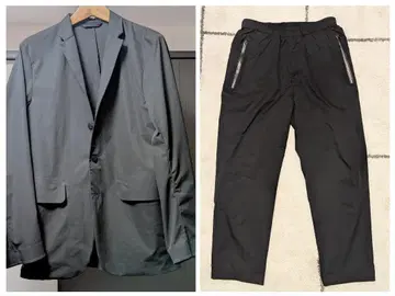 DESCENTE PAUSE 패커블 자켓 팬츠 셋업 블랙