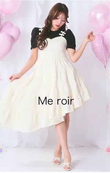 리본 자카드 티어드 원피스